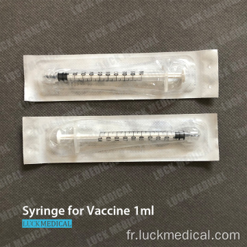 Syringe 1 cc sans aiguille pour le vaccin